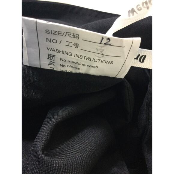 FORMAL SZ 12 L black chiffon draped corset bridesmaid party maxi dress NEW B130 - Picture 7 of 7